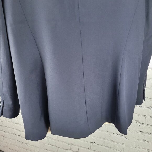 Talbots Blue Italian Wool Stretch 3 Button Peak Blazer USA Made Size 14 - Picture 12 of 16